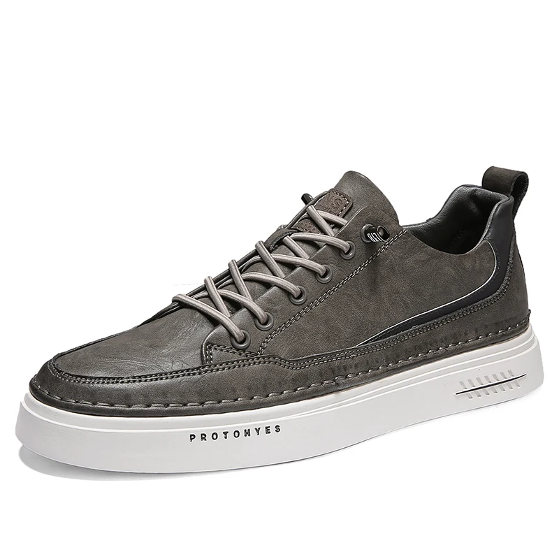 

Мужские кроссовки, удобная кожаная повседневная обувь, мужские уличные прогулочные туфли, брендовая модная обувь на плоской подошве, Высок...