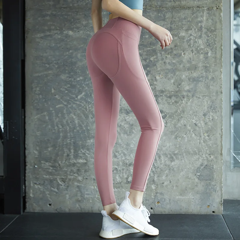 Sexy Gym Leggings Fitness Workout Slim Running Thin Push Up Fashion Sport Casual Mujer Sportswear With Pocket  Leggins Women