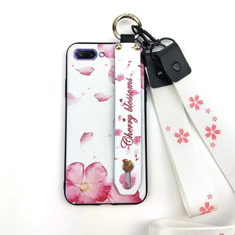 Чехол для телефона со шнурком Huawei Honor10 Цветочная серия тонкий силиконовый