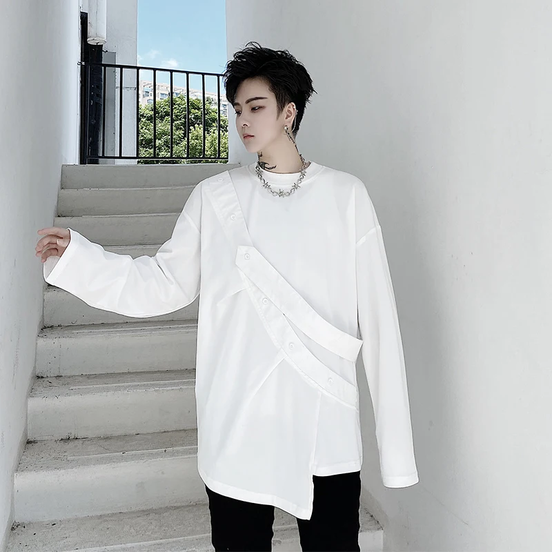 Мужская Уличная одежда в японском Корейском стиле винтажные свободные футболки