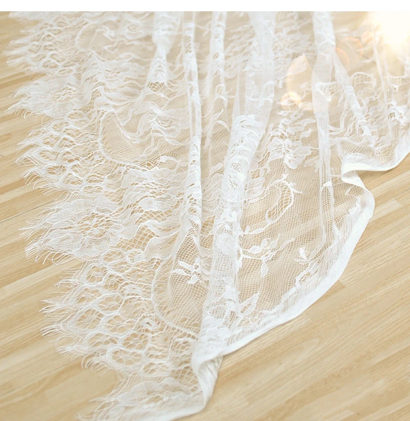 150cm*300cm French retro lace fabric white hollow mesh embroidery wedding dress accessories tablecloth curtain | Дом и сад