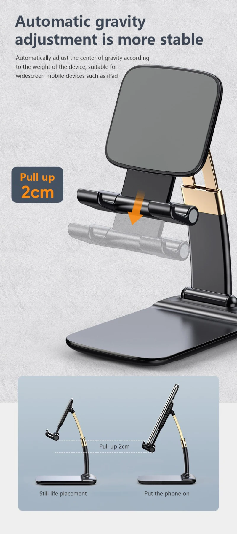 

The New Retractable Holder Stand Foldable Mobile Phone Flat Bracket Suitable For iPhone iPad