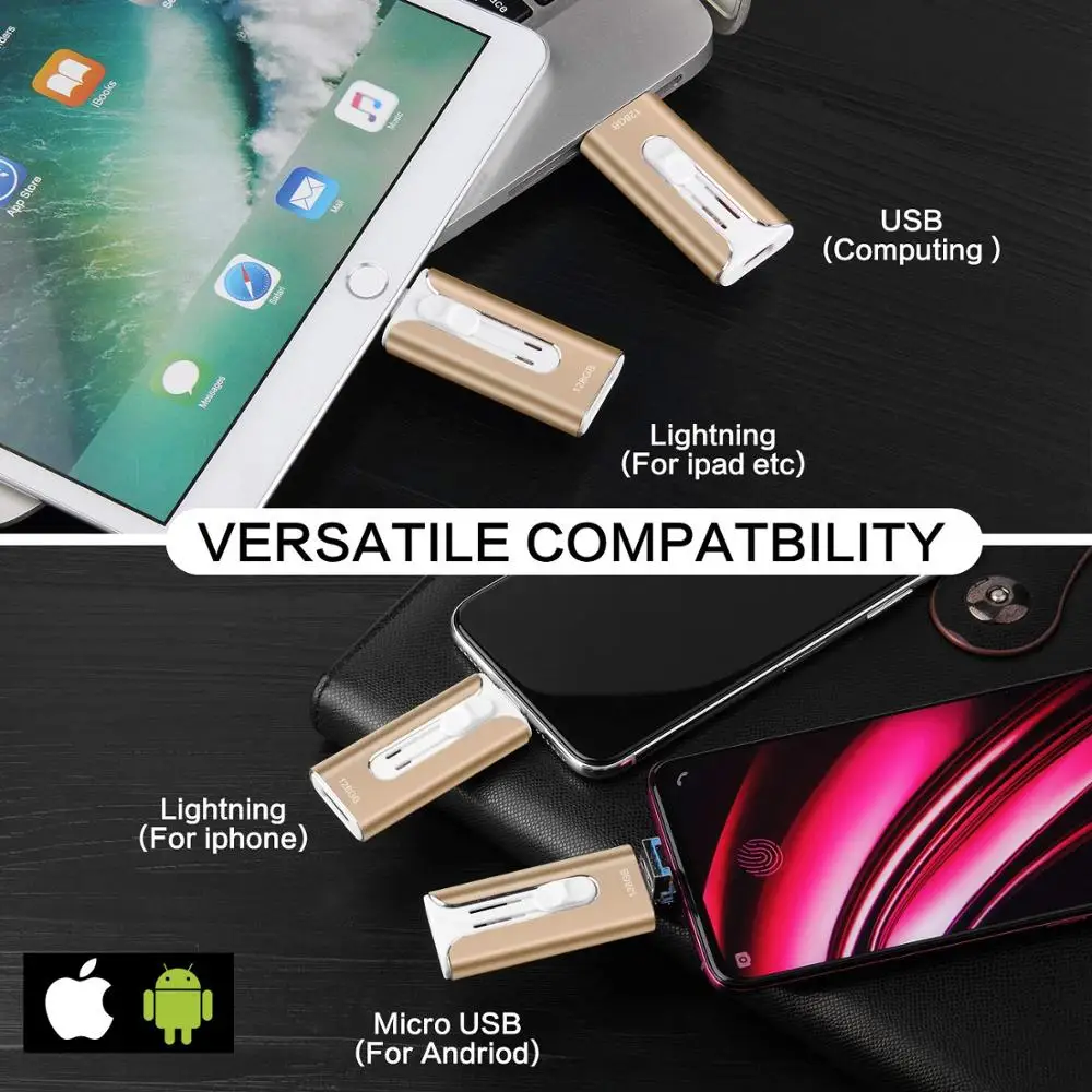 USB флэш накопитель для iPhone 128 ГБ карта памяти Cle 256G 3 0 с разъемом Lightning памяти|USB