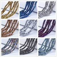 10 strand electroplate faceted transparent glass beads 33 5468mm for jewelry making diy bracelet necklace accessorie finding
