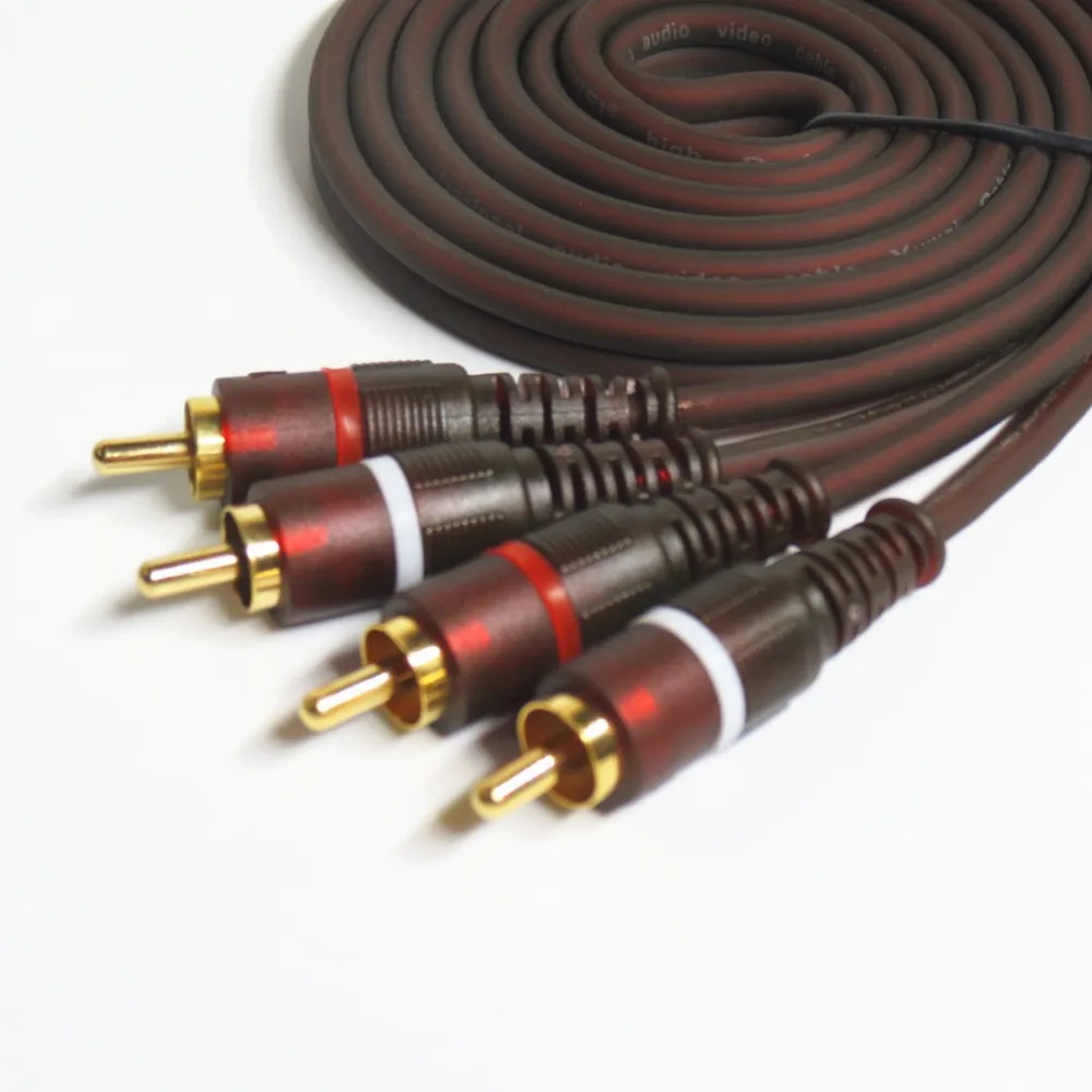 

New style oxygen-free copper Cable 2RCA to 2RCA Jack Audio Cables Male to Male RCA Aux Cable 1.5m 2m 3m 5m Stereo Rca Cable