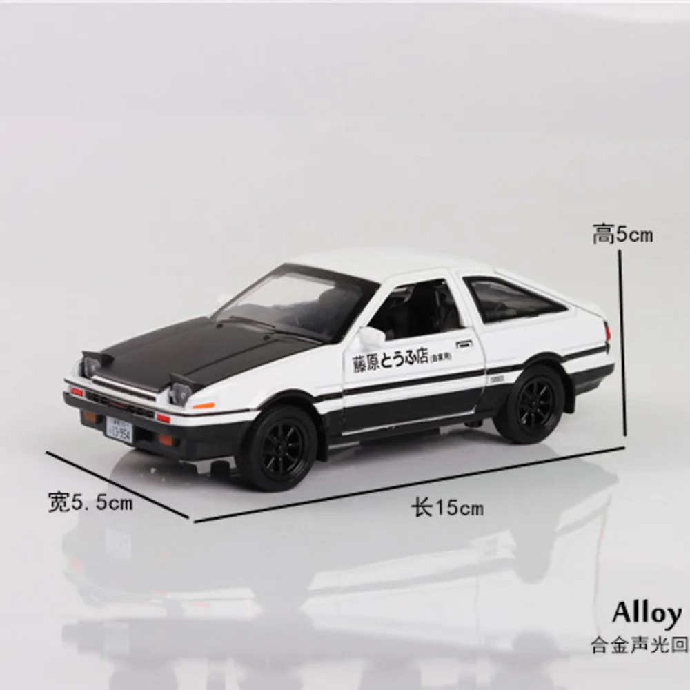 Модель автомобиля AE86 1/28 начальный D Corolla черно белый из сплава японская модель Trueno