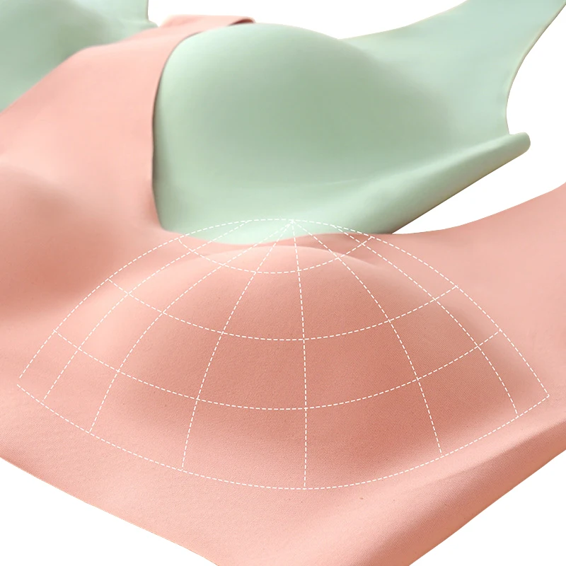 SofbeauForY Light Air Inner Cup Underwear Integrated Bra One Piece Seamless Bra Black Technology Non-sense Vest Women