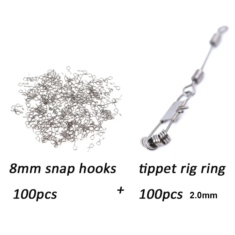 8mm snap 2mm rig Maximumcatch 100 шт./лот рыболовные крючки для ловли нахлыстом, Быстросменные крючки для мух и приманки, рыболовные снасти из углеродистой стали - Цвет: 8mm snap 2mm rig