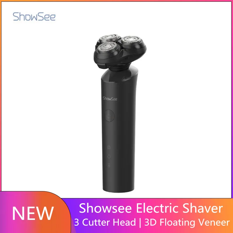 

New Xiaomi Showsee Shaver Men's Razor Beard Trimmer Waterproof Shaver for Men 3 Blades Portable Beard Trimmer Cutting Machine
