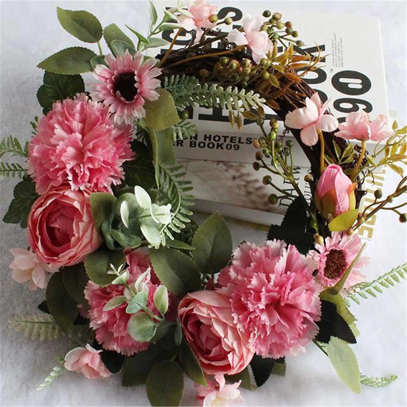 

Artificial Peony Home Decoration Simulation Peony Flower Door Hanging Peony Wreath Wall Decor Artificial Flower Room Decoration