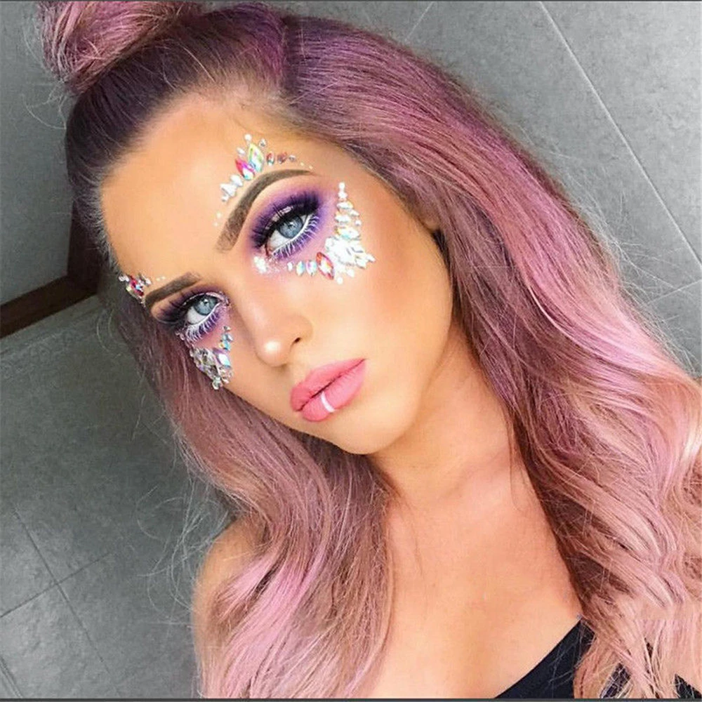Adhesive Face Gems Rhinestone Temporary Tattoo Jewels Festival Party Body Eyes Glitter Stickers Flash Temporary Tattoos Sticker
