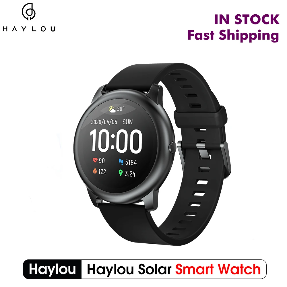 

2021 New Haylou Solar LS05 Sport Watch Heart Sleep Monitor Battery Android iOS Metal Round Display IP68 Waterproof iphone metal