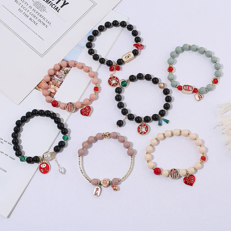 

New Trendy Handmade Love Heart Bracelets & Bangles For Women Girls Lucky Coin Charm Bracelet Female Jewelry Love Gifts