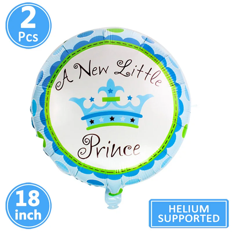 2pcs blue crown 5 шт. милый ребенок душ Фольга воздушные шары Babyshower игры Декор Платье для крестин; украшения его мальчик девочка Пол раскрыть Вечерние - Цвет: 2pcs blue crown