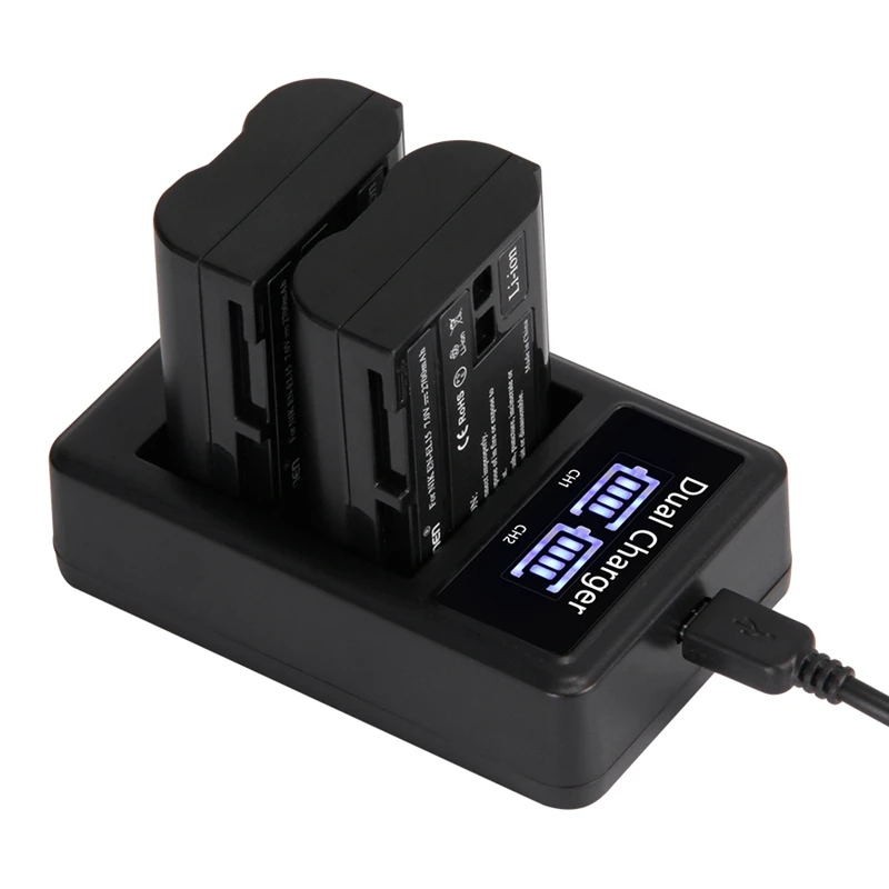Mamen 2 шт. EN EL15 ENEL15 EL15A батарея для цифровой камеры + LCD USB двойное зарядное устройство