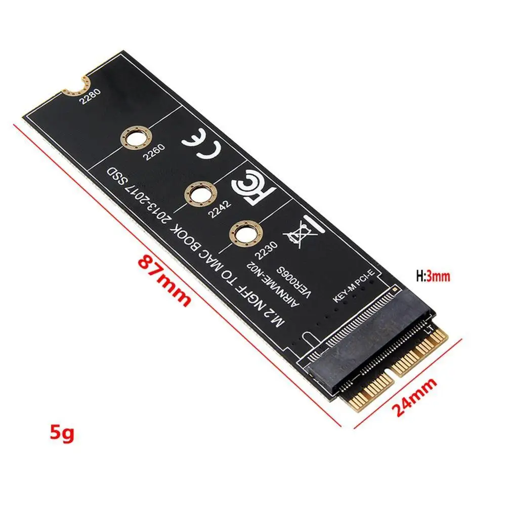 M ключ M.2 PCIe AHCI SSD адаптер карты для MACBOOK Air 2013 2014 2015 2017 A1465 A1466 Pro A1398 A1502 a1419 2230 2280