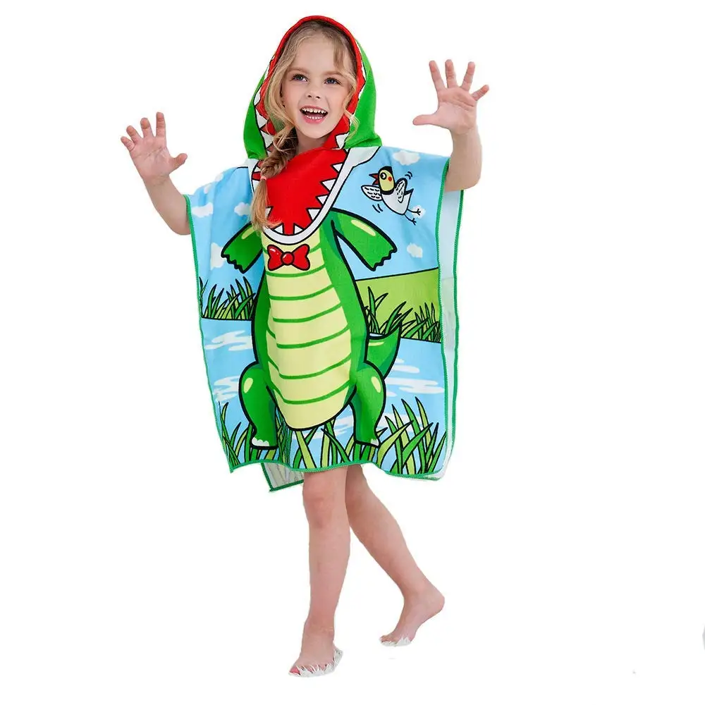 Детское пончо с капюшоном банное полотенце мультяшным принтом детский халат
