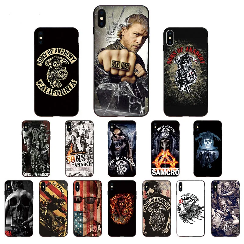 

American TV Sons of Anarchy Cases for Apple iphone 11 Pro XS Max XR X 7 8 6 6S Plus 5 5S SE 10 2020 Soft Back Phone Coque Covers