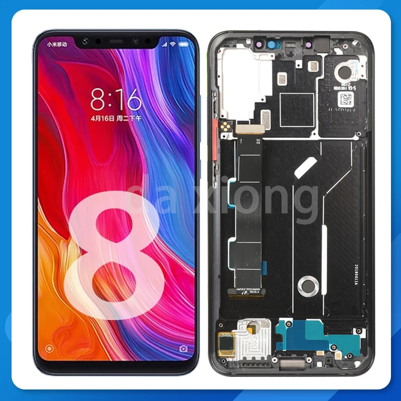 

100% Tested Original 6.21" AMOLED LCD Display For Xiaomi 8 LCD Touch Screen Touch Screen Digitizer Assembly With Frame mi 8