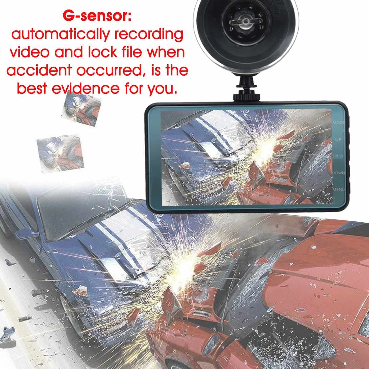 

4" HD 1080P Dual Lens LCD Car DVR Camera Dash Camera Dash Cam Video Recorder Auto Registrator Rear View Camera G-sensor