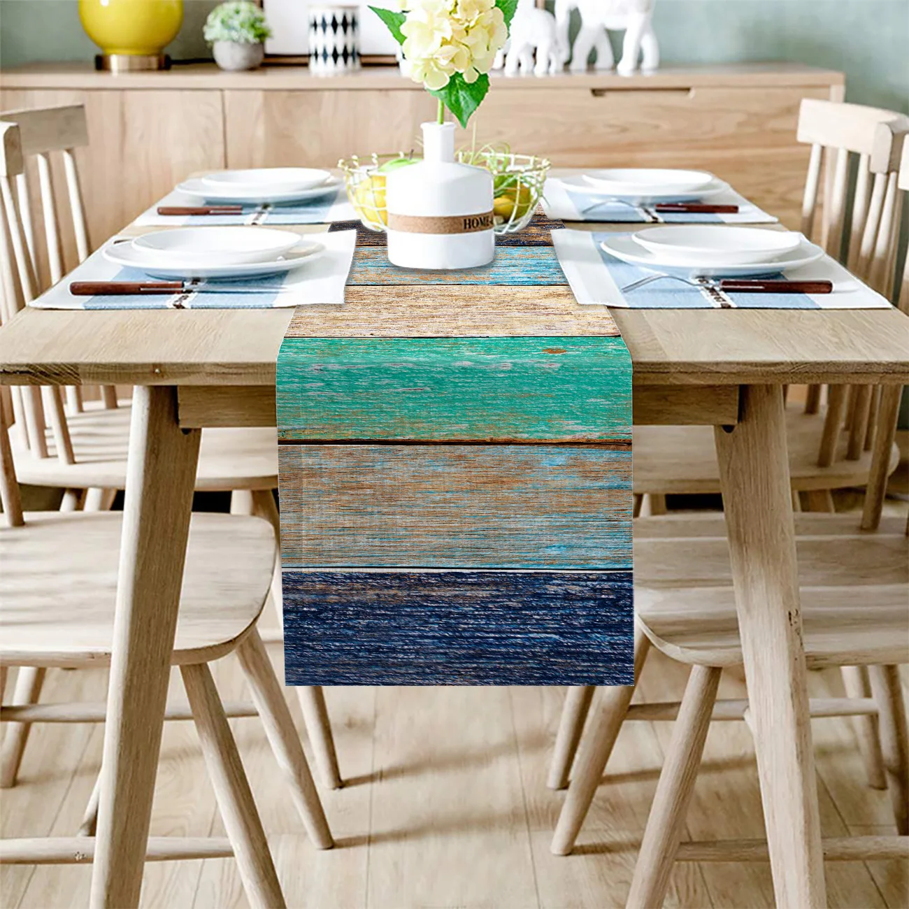 Винтажная настольная скатерть с деревянной текстурой Свадебный декор