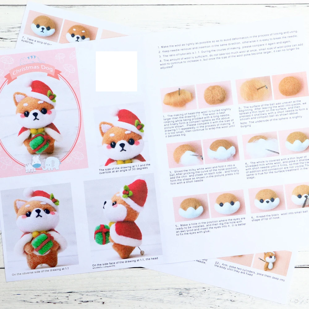 Нетканый шерстяной войлок ручной работы с набивкой DIY мультяшное животное для