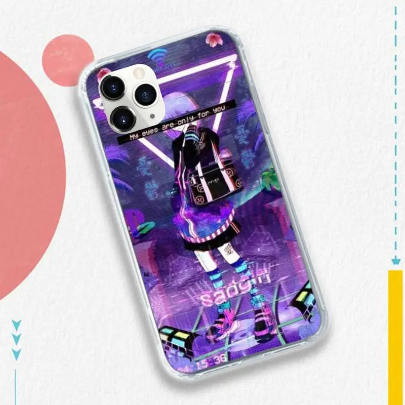 

Aesthetics Vaporwave Glitch Anime Phone Cases for iPhone 11 12 pro XS MAX 8 7 6 6S Plus X 5S SE 2020 XR