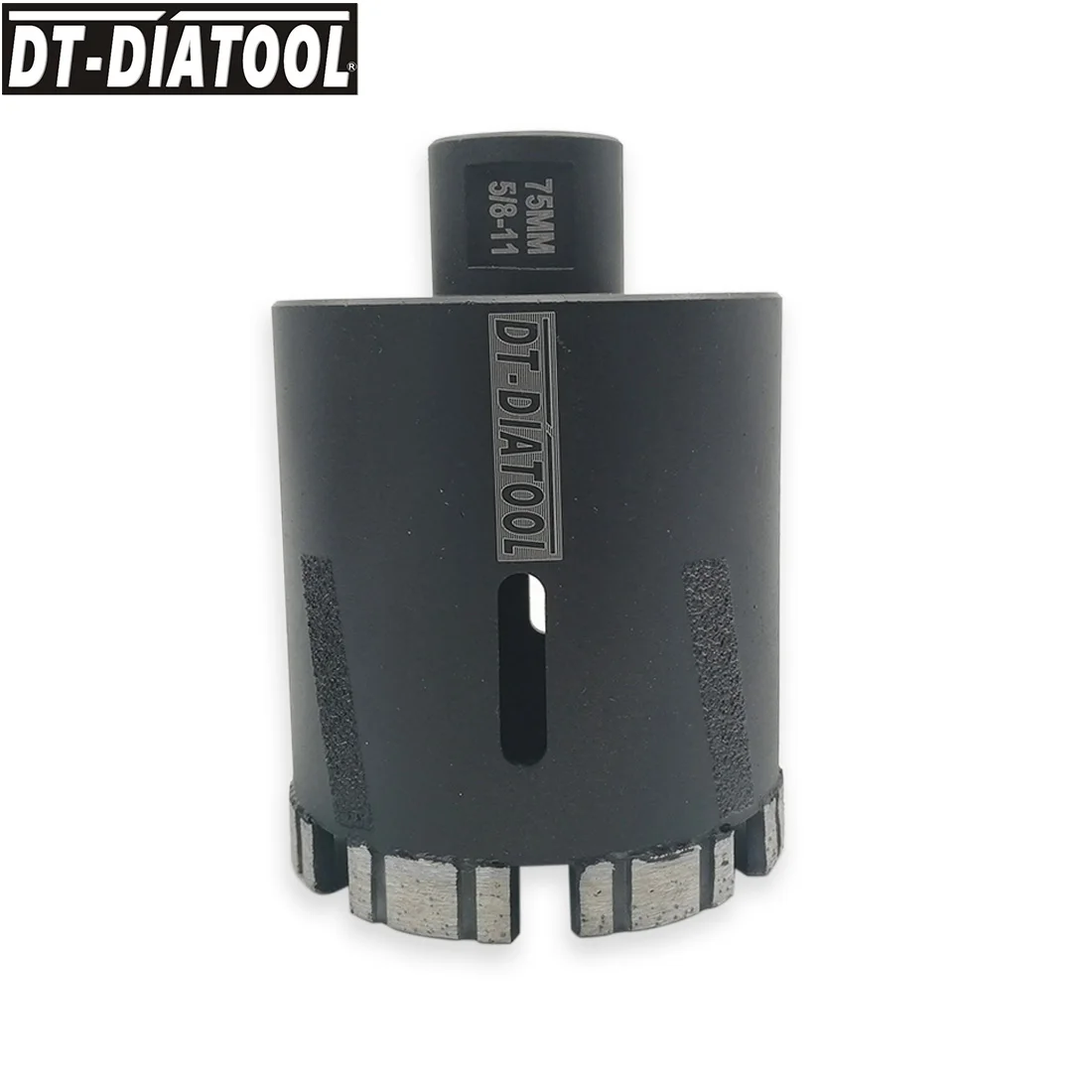 DT-DIATOOL 1pc 5/8-11 Thread Dia 75mm Laser Welded Diamond Dry Drilling Core Bits Side Protection Drill Hole Saw