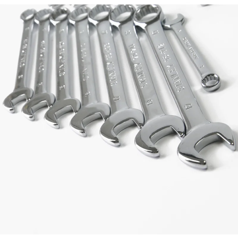 Stanley thin standard combination wrench metric 6 7 8 9 10 11 12 13 14 15 16 17 18 19 hand universal spanners mechanic tools set |