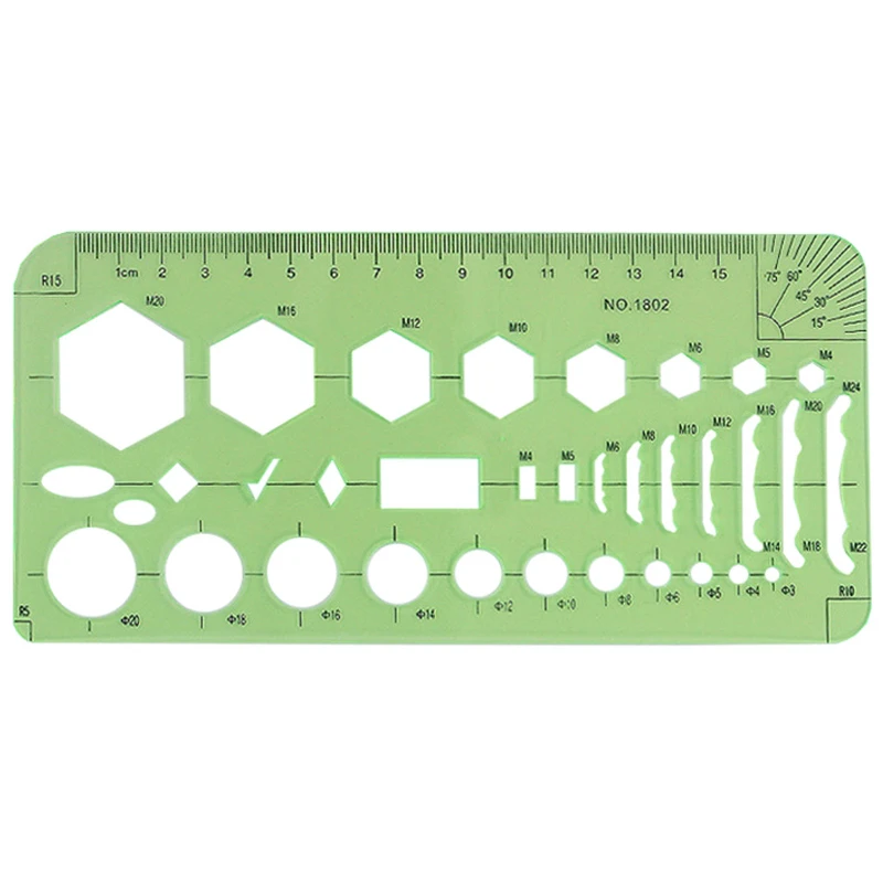

11 Pcs Drawings Templates Rulers Learn School Practical Measuring Multifunction Wide Usage Math Geometry Stencils Set