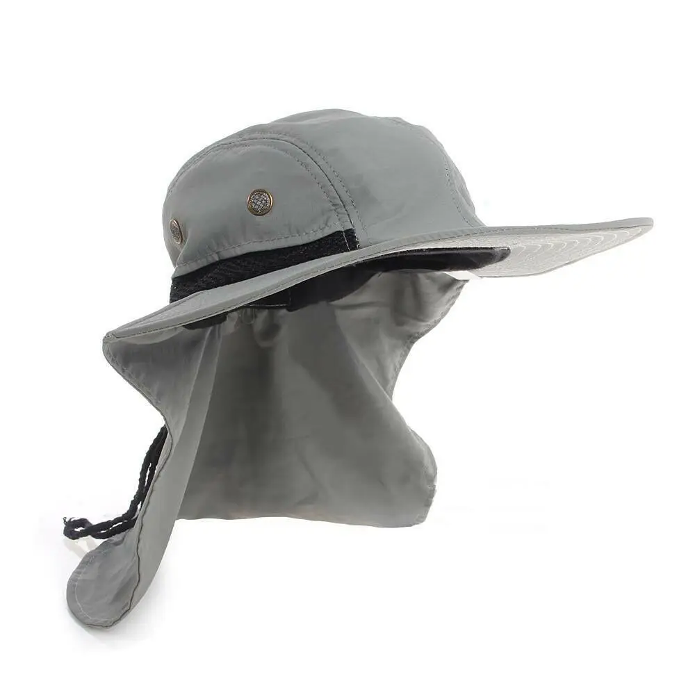 Outdoor Unisex Sun Protect Caps Bucket Hat Solid Casual Brim Block Quick Drying Fishing Climbing UV Protection Face Neck | Аксессуары