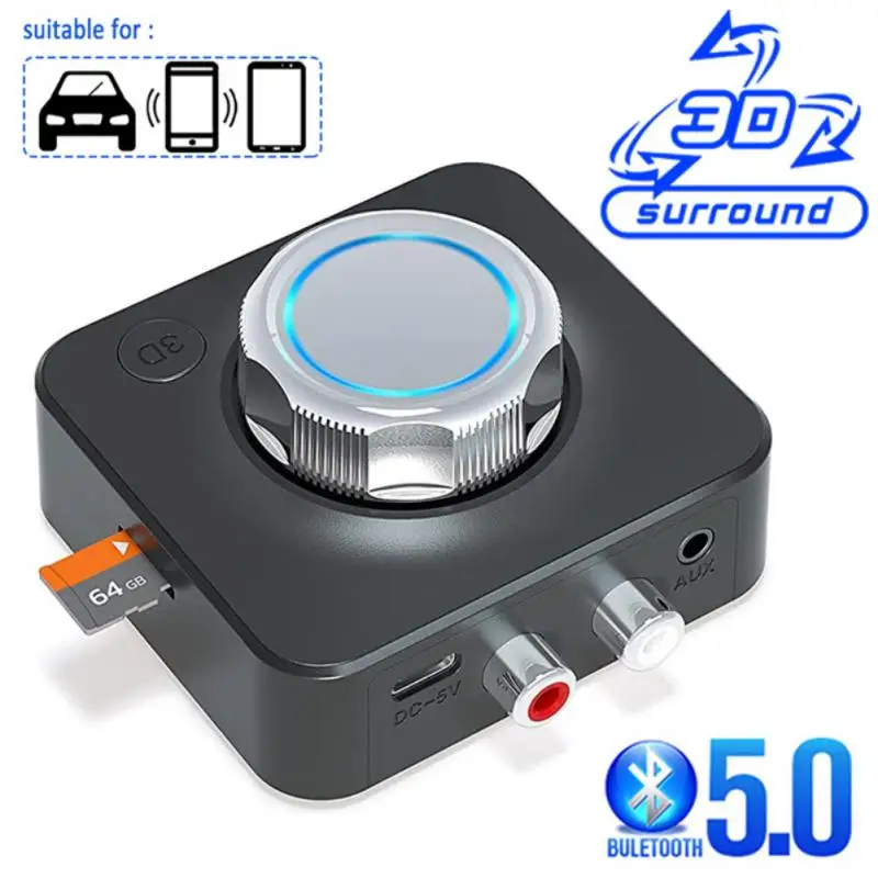 

Bluetooth совместимый аудиоресивер 5,1 U диск RCA 3,5 мм 3,5 AUX разъем стерео музыкальный беспроводной адаптер с микрофоном для автомобильного комплек...