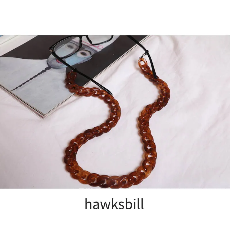hawksbill 20 цветов модная акриловая конфетная цветная цепочка для очков для чтения для женщин шнуры бисерный шнурок для очков удерживающие ремни цепочка для солнцезащитных очков - Цвет: hawksbill