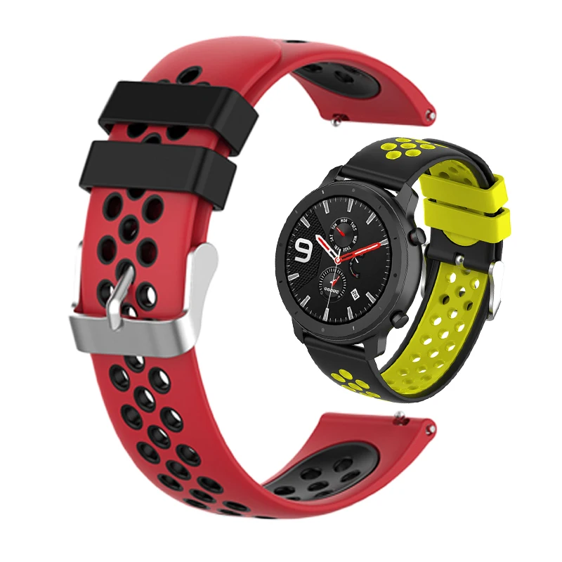 Спортивный силиконовый ремешок для часов Huami Amazfit GTR 47 мм 22 браслета Xiaomi Pace 2