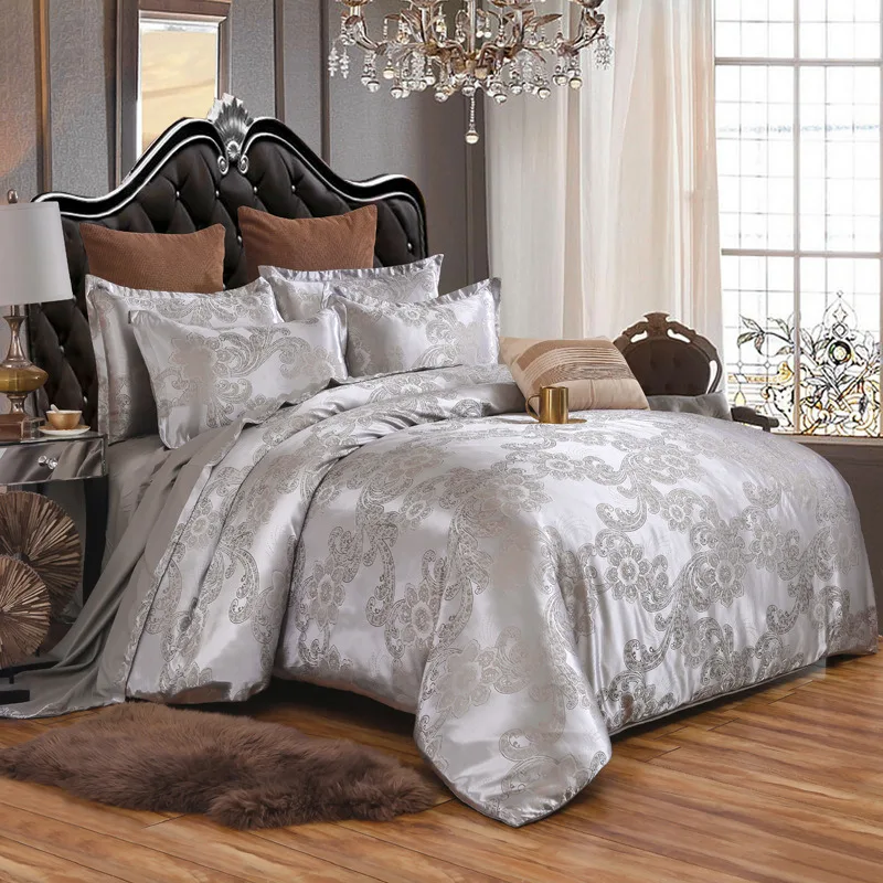 Роскошный жаккардовый Комплект постельного белья с пододеяльником и принтом