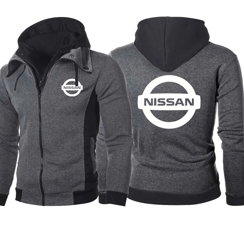 

Fashion Spring Autumn Men's Zip Hoodie Nissan Car Logo Print high quality cotton Collocation Men's Zip Fake two Hoodie clothing