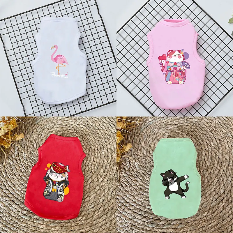 

Dog Clothes Pet Vest Striped Summer Sleeveless Comfortable Simple Dog Shirt Puppy Dog Accessory Cat T-shirt Summer Clothes