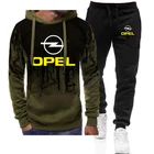 Логотип OPEL мужские 2021 Классический Новый комплект с принтом толстовки с градиентом цвета Повседневное брюки наборы спортивные куртки для детей, костюмы в стиле хип-хоп костюм из двух вещей: куртка + штаны