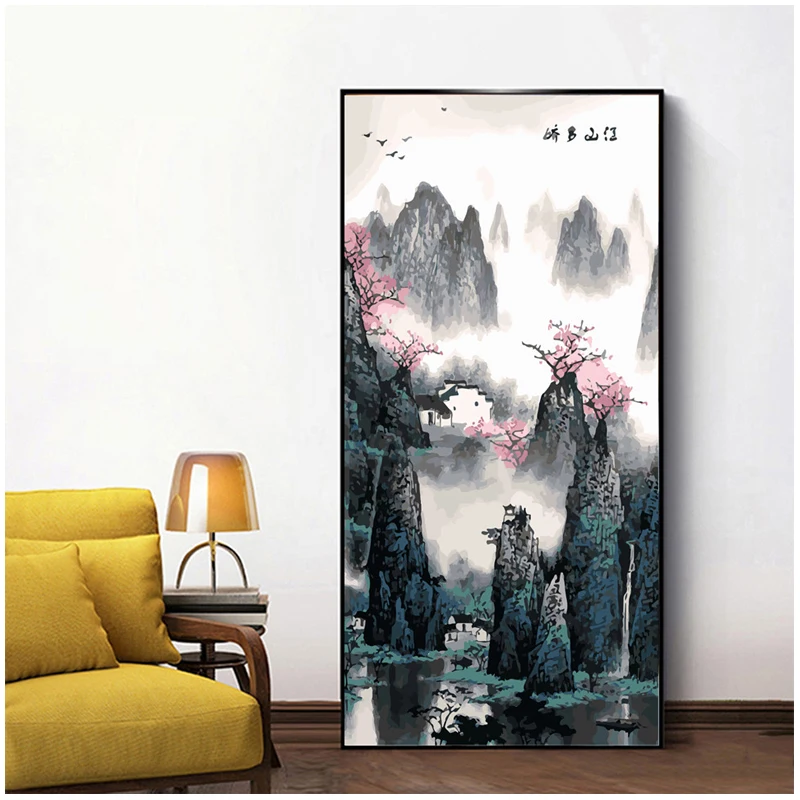 

Алмазная 5D живопись «сделай сам» в китайском стиле, пейзаж, полная квадратная и круглая вышивка крестиком, мозаика для дома