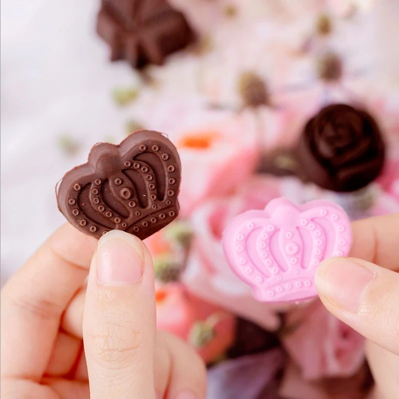 

6 шт./лот креативный ластик в форме шоколада, резинка для детей, подарки, нетоксичные безопасные школьные принадлежности, школьные материалы