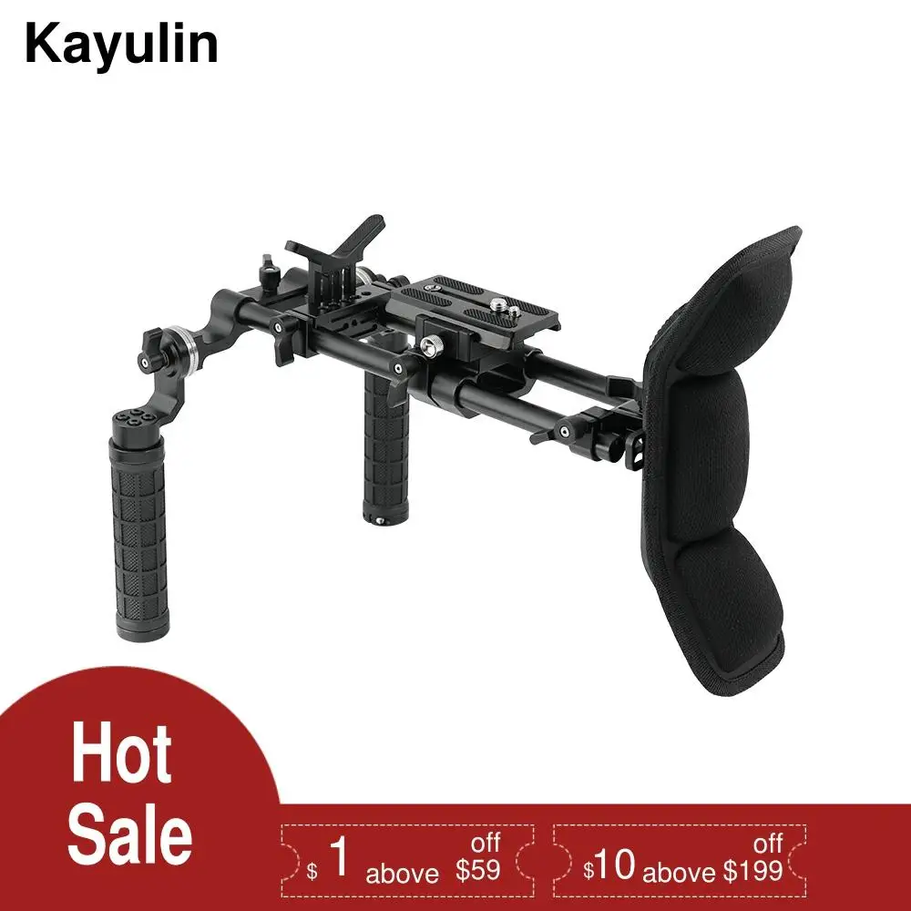 Sistema de Apoio Ajustável com Suporte de Lente para Câmeras Kayulin Peito Estabilizador Dupla Aperto 360 ° Dslr dv Mão