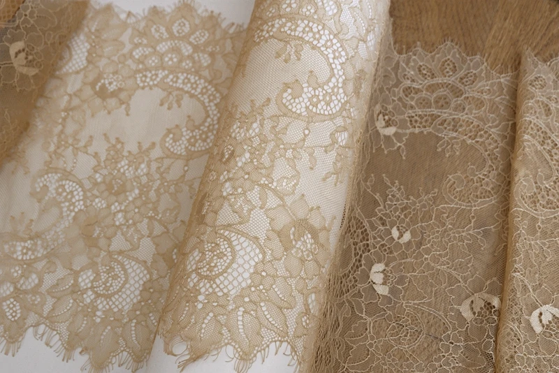 Лидер продаж, кружевная ткань, оптовая продажа, окрашенная, 19 цветов, отделка французским кружевом, 35 см в ширину, 300 см в длину за штуку