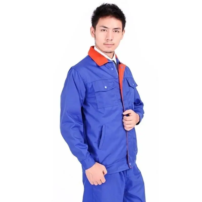

Blue With Orange Lapels Overalls Factory Clothes Engineering Clothes Suit Long-sleeved Suit And Set New 2022 Spring Autumn Work