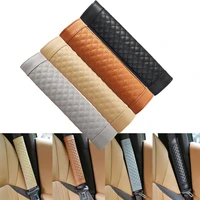 lamb pattern car seat belt shoulder pad leather check pattern car seat belt cover car interior accessories general car supplies