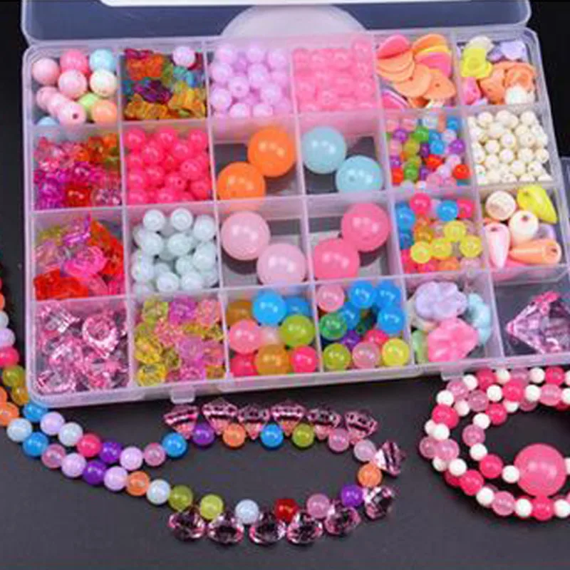 

Girl Educational Toys Necklaces Bracelets Jewelry Making Beads Bracelet Kit Set Diy Beads Toys For Children Hacer Pulseras Nina