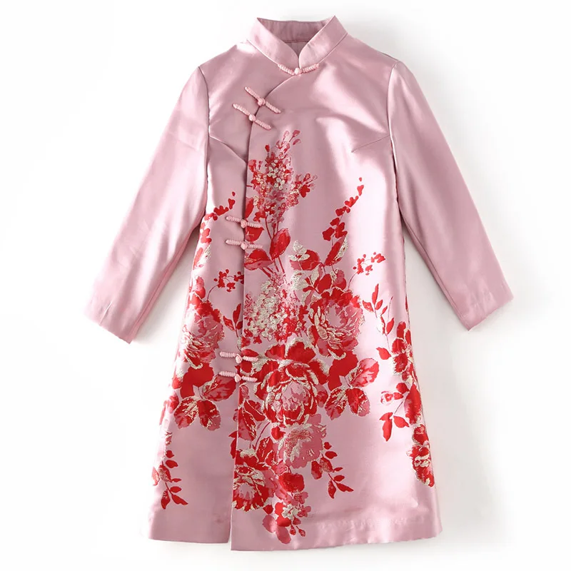 Новое современное розовое красное женское платье qipao в китайском стиле для