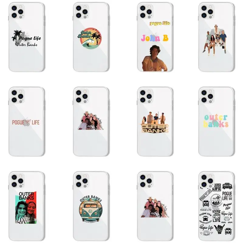 

Pogue Life Outer Banks Phone Case Transparent for iPhone 7 8 11 12 13 s mini pro X XS XR MAX Plus