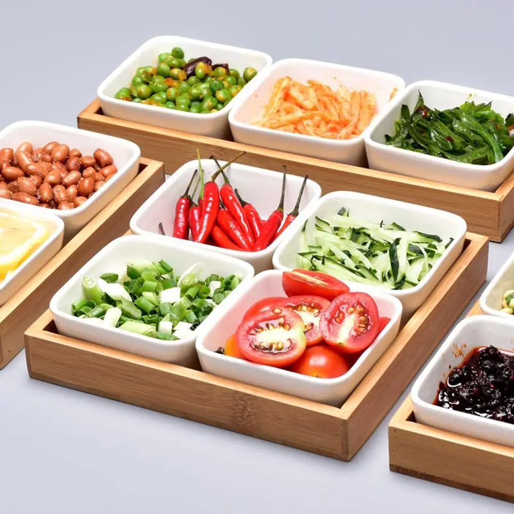 Керамический поднос бамбуковое блюдо для соуса модная посуда дней рождения