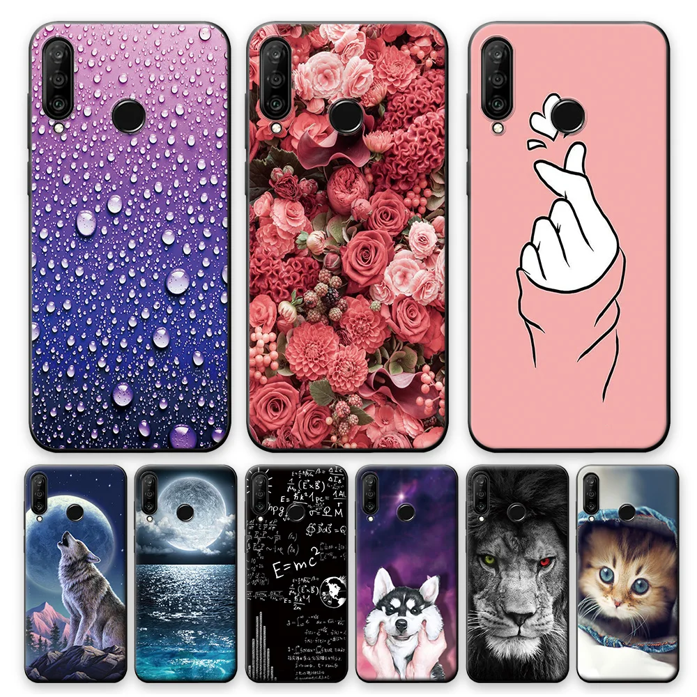 Силиконовый чехол для Huawei P30 Lite P30Lite 6 15 дюйма с цветами | Мобильные телефоны и
