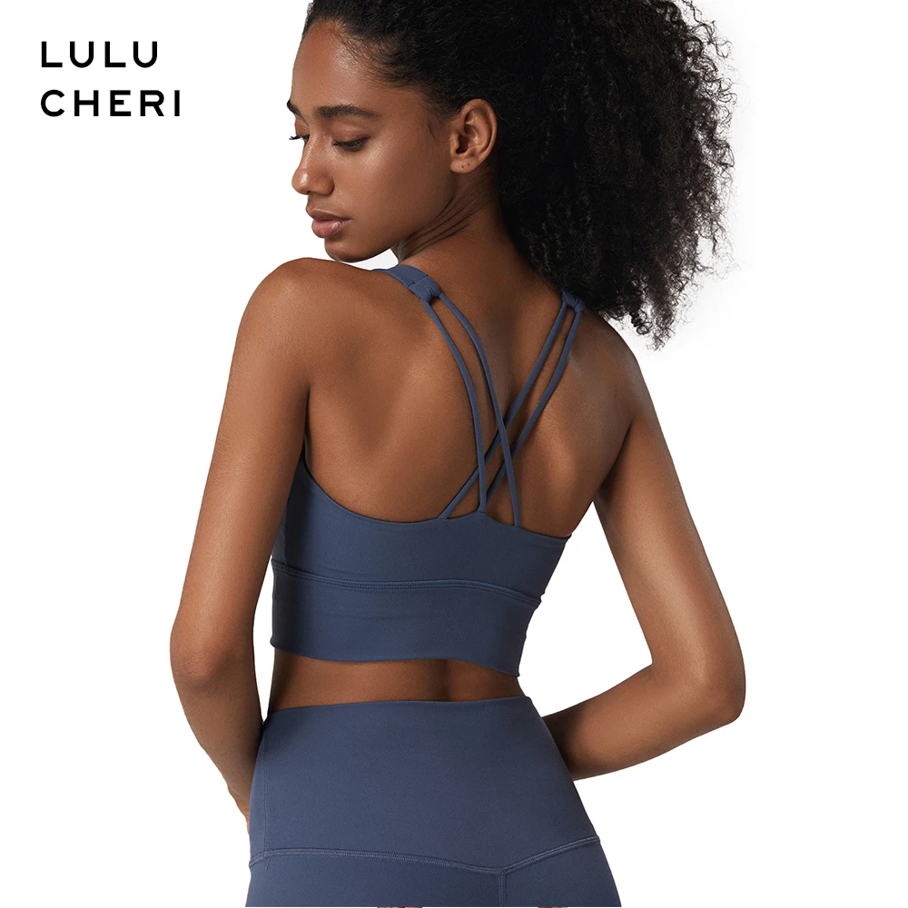 Женский бесшовный спортивный бюстгальтер с прокладками открытой спиной для йоги